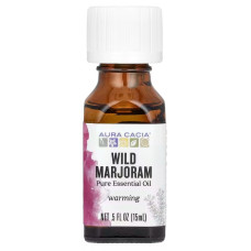 Ефірне масло дикої майорани, Essential Oil Wild Marjoram Aura Cacia, 100% чисте, 15 мл
