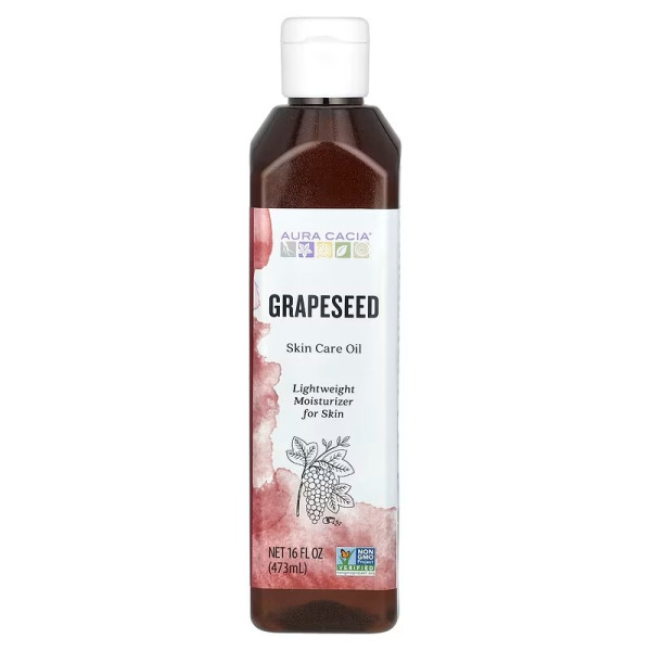 Олія виноградних кісточок, Oil Grapeseed, Aura Cacia, для догляду за шкірою, 473 мл