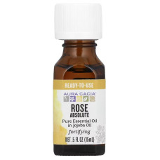 Абсолютна троянда в олії жожоба, Aura Cacia Rose Absolute In Jojoba Oil, чиста ефірна олія, 15 мл