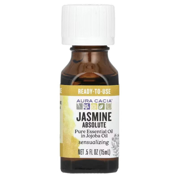Масло жасмину абсолют, чуттєве (Jasmine Absolute), Aura Cacia, 15 мл