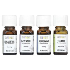 Набір ефірних олій, Aura Cacia Essential Oils Kit, 4 флакони по 7.4 мл