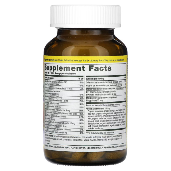 Мультивітаміни і мінерали для жінок, Women's One Daily, Mega Food, 60 таблеток