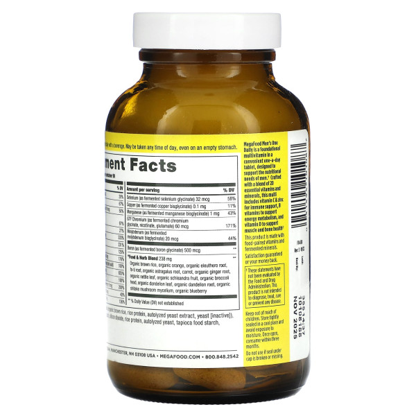 Вітаміни для чоловіків, Men's One Daily, Mega Food, без заліза, 1 в день, 90 таблеток
