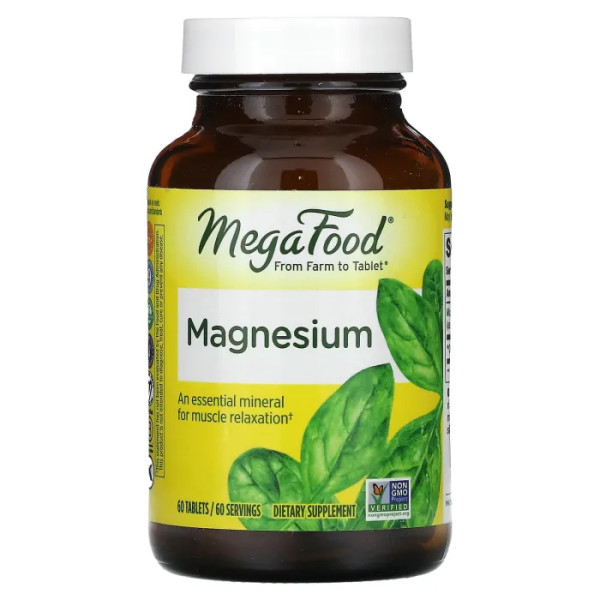 Магній, Magnesium, MegaFood, 60 таблеток