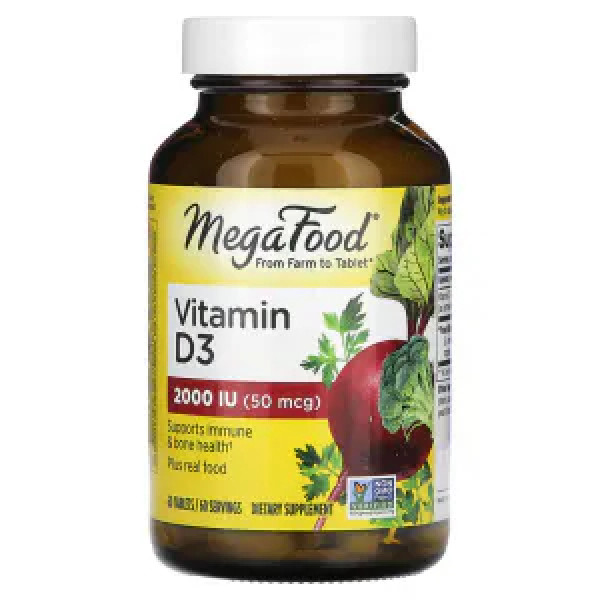 Вітамін D3, Vitamin D3, MegaFood, 2000 МО, 60 таблеток