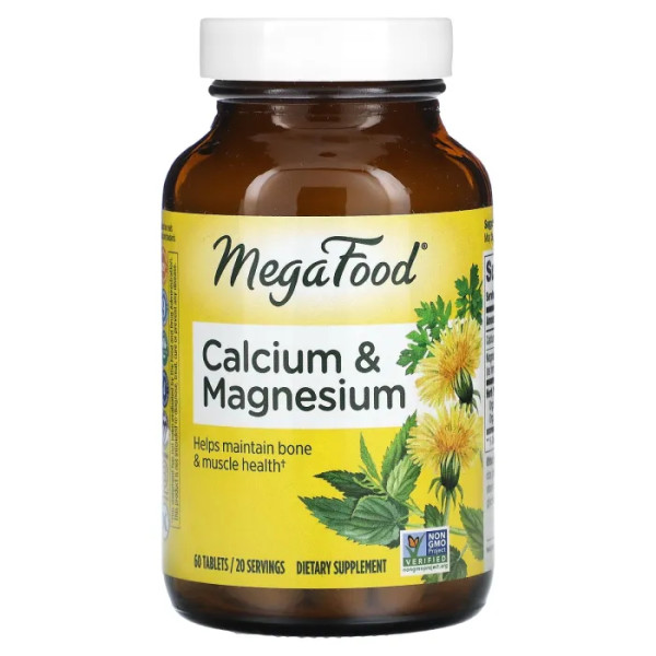 Кальцій і магній, Calcium & Magnesium, MegaFood, 60 таблеток