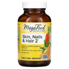 Вітаміни для волосся шкіри та нігтів, Skin Nails & Hair 2 MegaFood, 90 таблеток