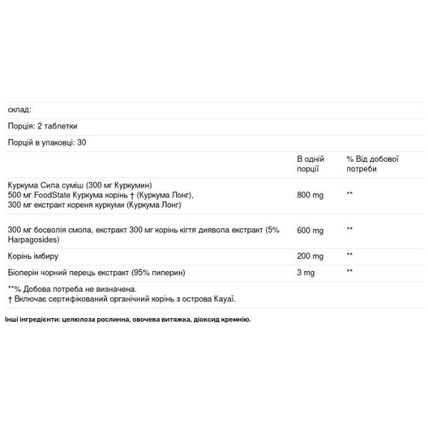 Куркумін для суглобів, Turmeric, MegaFood, 60 таблеток