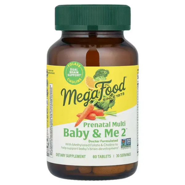 Вітаміни для вагітних 2, Baby & Me 2, MegaFood, 60 таблеток