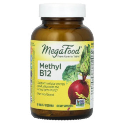 Витамин B12, Methyl B12 MegaFood, 60 таблеток