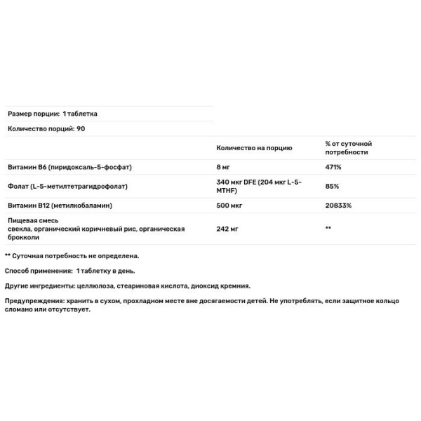 Витамин В12, Methyl B12, MegaFood, 90 таблеток