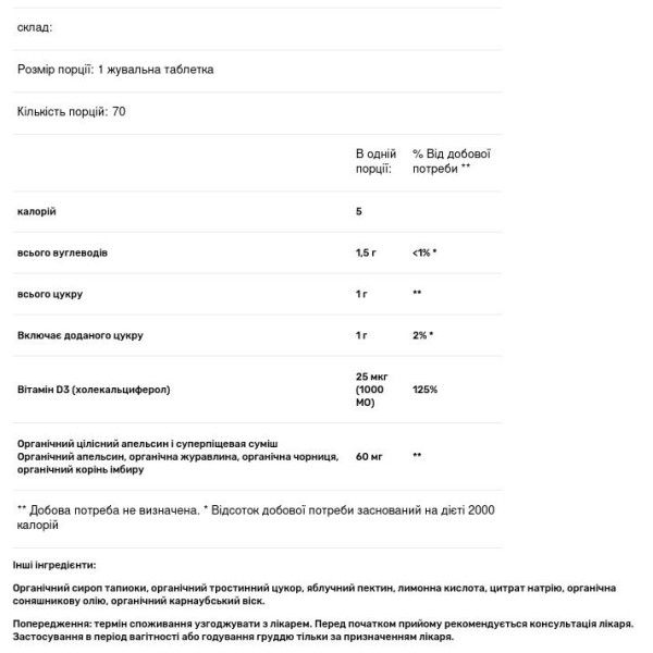 Вітамін D3, суміш фруктів, Vitamin D3, MegaFood, 2000 МО (50 мкг), 70 жувальних цукерок (25 мкг (1000 МО) у кожній жувальній таблетці)