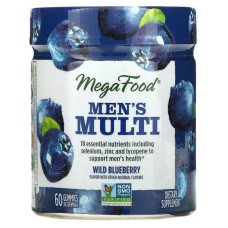 Мультивітаміни для чоловіків, жувальні, смак чорниці, MegaFood Men's Multi, 60 жувальних цукерок
