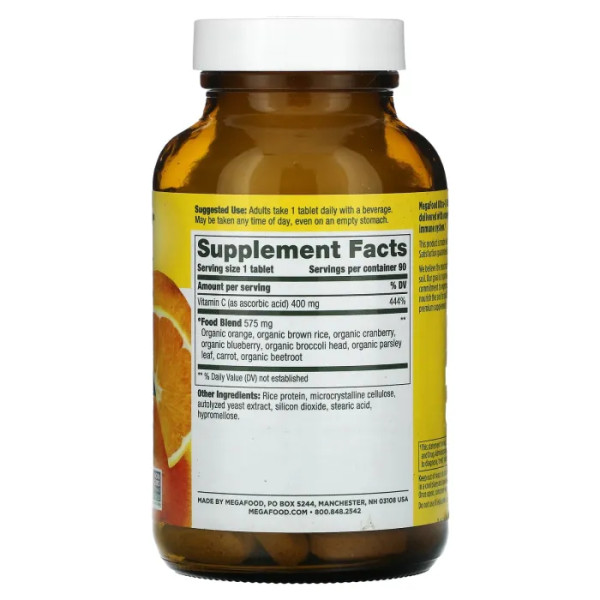 Вітамін C-400, Ultra C-400, MegaFood, 90 таблеток