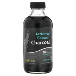 Активированный уголь 280 мг, LifeTime Vitamins Activated Coconut Charcoal, без вкуса, 237 мл