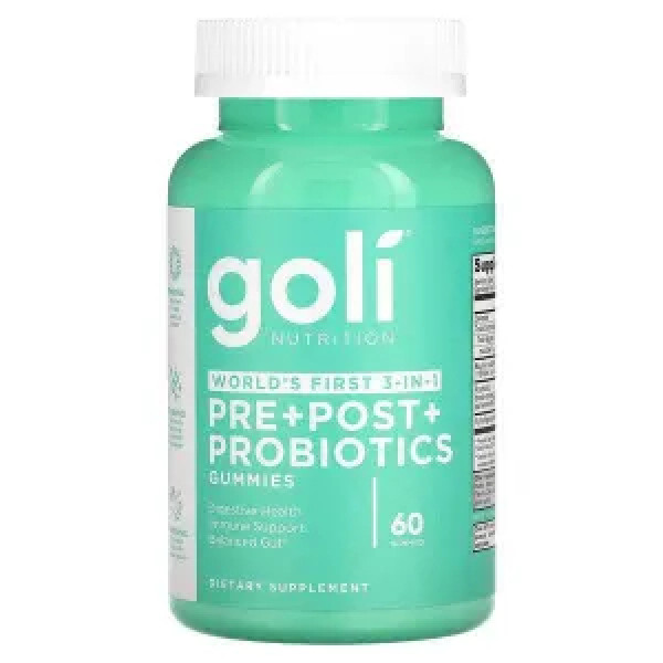 Пребіотик, постбіотик та пробіотик, Pre+Post+Probiotics, Goli Nutrition, 60 жувальних мармеладок