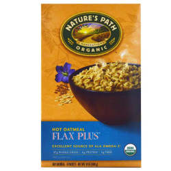Вівсяна каша з насінням льону, органік, швидкого приготування, Hot Oatmeal Nature's Path, 8 пакетиків по 50 г
