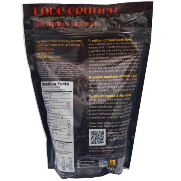 Хрусткі мюслі (шоколад та ягоди), Love Crunch, Nature's Path, органічна гранола преміум-класу, 325 г