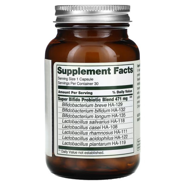 Пробіотики, Супер Біфідо+, Flora, 102 млрд клітин, 30 капсул