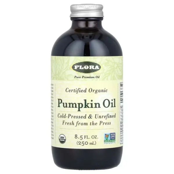 Гарбузова олія, Pumpkin Oil, Flora, сертифікована, органік, 250 мл