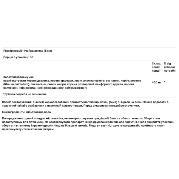 Водний екстракт шведських трав (Swedish Bitters), Flora, 250 мл