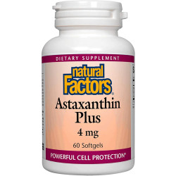 Астаксантин плюс 4 мг, Natural Factors Astaxanthin Plus, 60 гелевых капсул