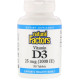 Витамин D3, Vitamin D3, Natural Factors, 1000 МЕ, 90 таблеток