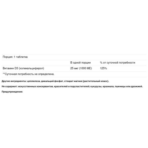 Витамин D3, Vitamin D3, Natural Factors, 1000 МЕ, 90 таблеток