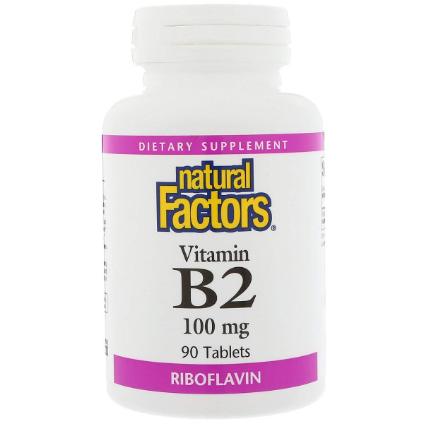 Вітамін В2 (рибофлавін), Vitamin B2 Riboflavin, Natural Factors, 100 мг, 90 таблеток