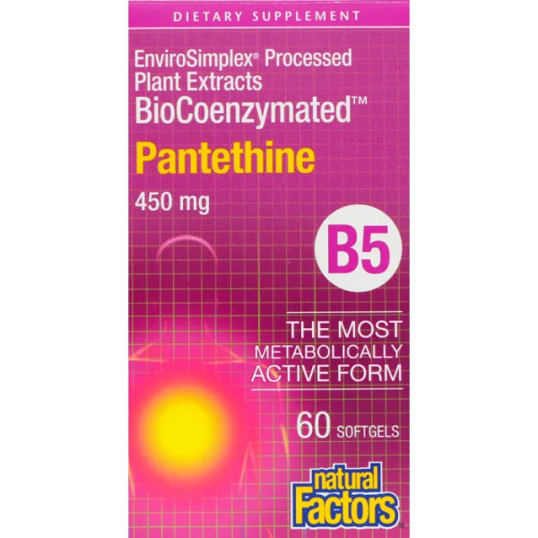 Пантетин, Pantethine, Natural Factors, 450 мг, 60 капсул