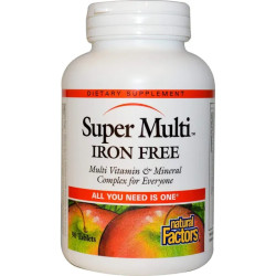 Витамины без железа, Super Multi, Natural Factors, 90 таблеток