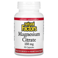 Цитрат магнію, Natural Factors Magnesium Citrate, 150 мг, 90 капсул