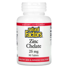 Хелатний цинк 25 мг, Natural Factors Zinc Chelate, 90 таблеток