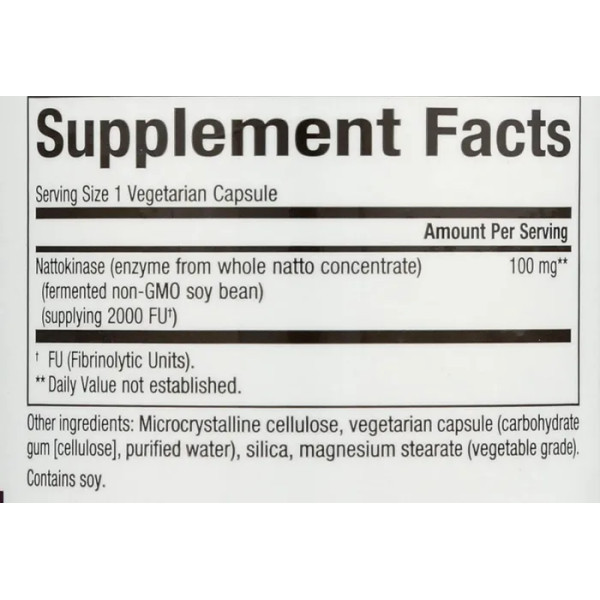 Наттокіназа, Nattokinase, Natural Factors, 100 мг, 60 вегетаріанських капсул