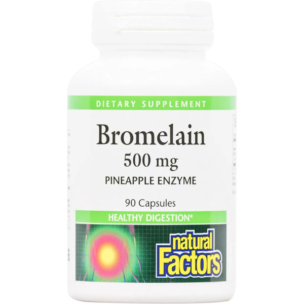 Бромелайн, Bromelain, Natural Factors, 500 мг, 90 капсул
