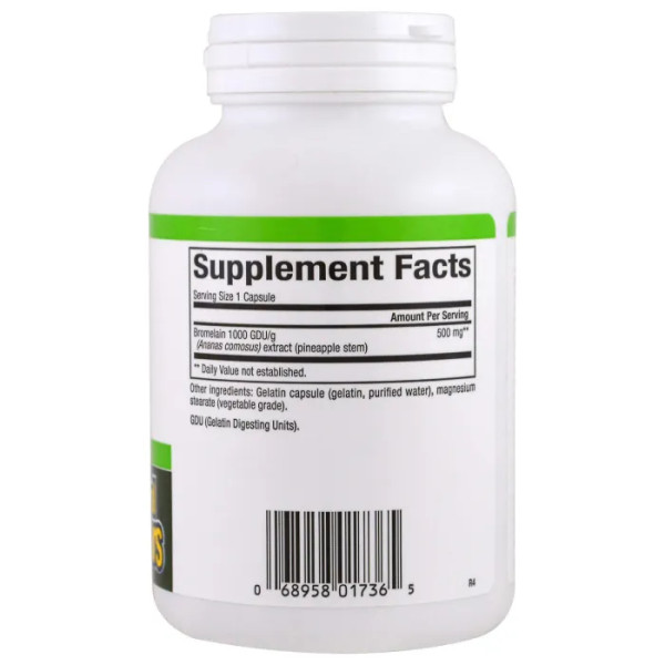 Бромелайн, Bromelain, Natural Factors, 500 мг, 180 капсул