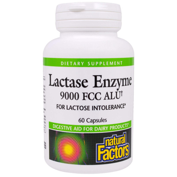 Лактаза (Lactase Enzyme), Natural Factors, 9000 од, 60 капсул