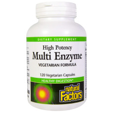 Мульти Ензими, Natural Factors Multi Enzyme High Potency, 120 капсул