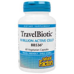 Пробиотик BB536 10 млрд, Natural Factors TravelBiotic, 60 капсул