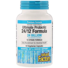 Пробіотик 24 млрд КУО, Natural Factors Ultimate Probiotic, 60 капсул