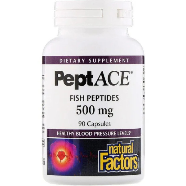 Пептиди з скумбрії, PeptACE, Natural Factors, 500 мг, 90 капсул