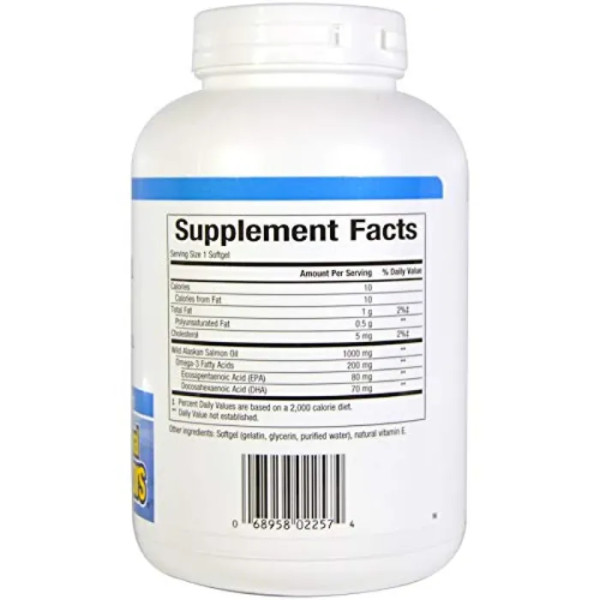 Жир лосося, Salmon Oil, Natural Factors, аляскинський, 1000 мг, 180 капсул