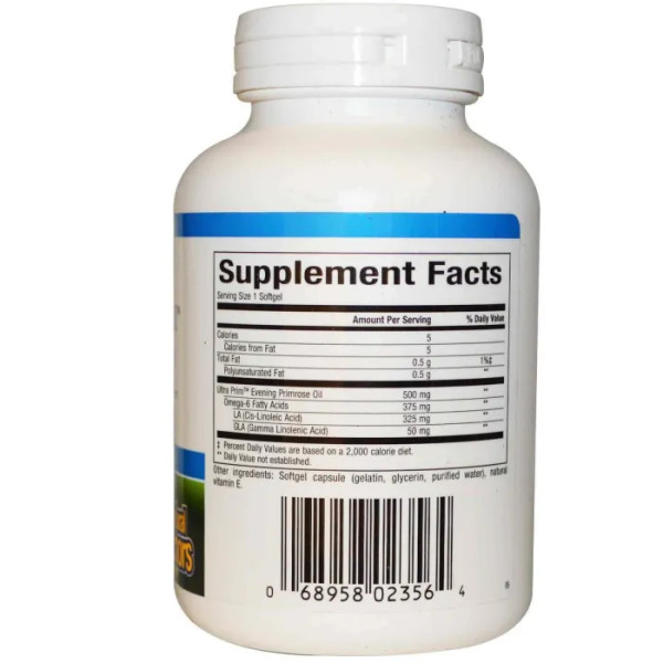 Олія вечірньої примули (Evening Primrose Oil), Natural Factors, 500 мг, 180 капсул