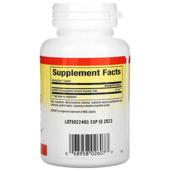 Пірролохінолінхінон, BioPQQ, Natural Factors, 20 мг, 30 капсул