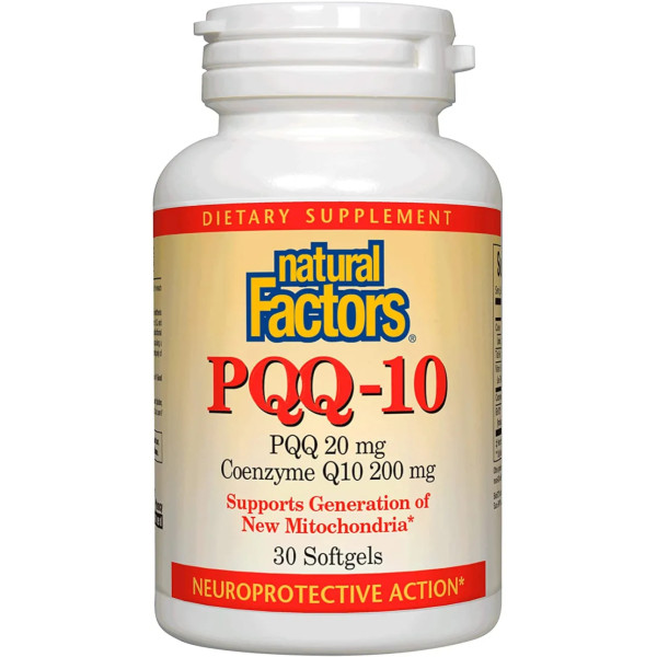Пірролохінолінхінон-10, PQQ-10, Natural Factors, 20 мг, 30 гелевих капсул