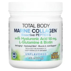 Морской коллаген для тела, биоактивные пептиды, без вкуса Total Body Marine Collagen Natural Factors, 135 г