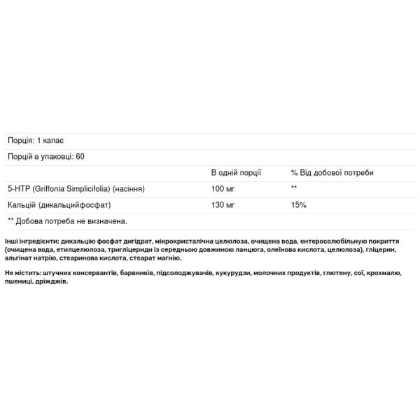 5-НТР стрес релакс (Stress-Relax), Natural Factors, 100 мг, 60 капсул