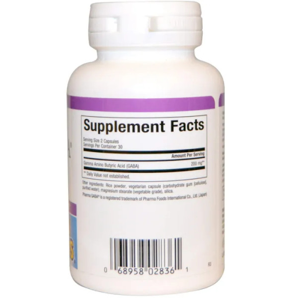 ГАМК стресс-релакс (Pharma GABA), Natural Factors, 100 мг, 60 капсул
