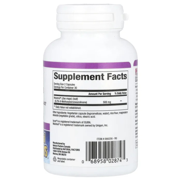 Підтримка глибокого сну, Peaceful ZZZ, Stress-Relax, Natural Factors, 500 мг, 60 вегетаріанських капсул (250 мг на капсулу)