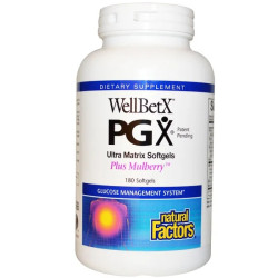 Витамины шелковица, Natural Factors WellBetX PGX, 180 капсул